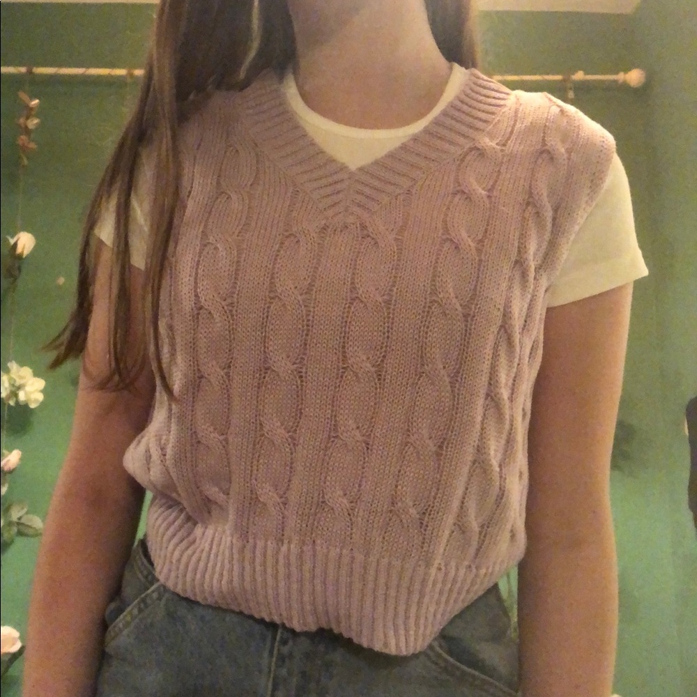 Lavender Sweater Vest-Brandy